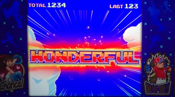 ファミスタ回胴版‼の目押し成功時「WONDERFUL」
