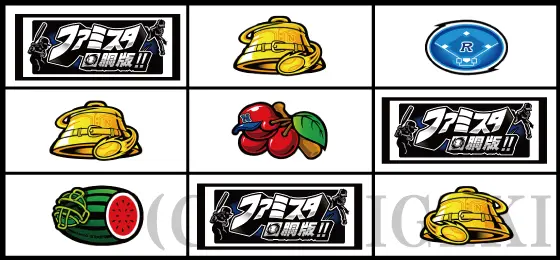 ファミスタ回胴版‼のリーチ目「BARバラバラ停止」