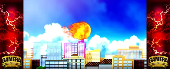 パチスロ ガメラ2のガメラ攻撃「火球(小)」