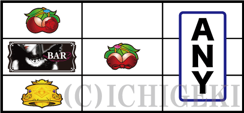 パチスロ言い訳はさせないわよ by 激壇蜜の角チェリーの停止型画像