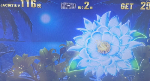 パチスロ 月華 雅のボーナス中白フラッシュ