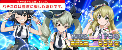 パチスロガールズ＆パンツァー 劇場版のAT終了画面