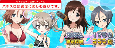 パチスロガールズ＆パンツァー 劇場版のAT終了画面