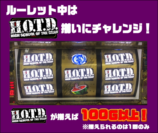 パチスロ学園黙示録ハイスクール・オブ・ザ・デッド ゴールドのルーレット中