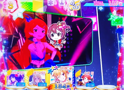 パチスロ アイドルマスター ミリオンライブ！のミニキャラ通過演出