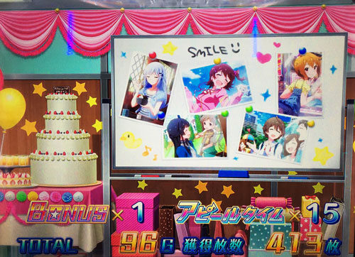 パチスロ アイドルマスター ミリオンライブ！のAT終了画面