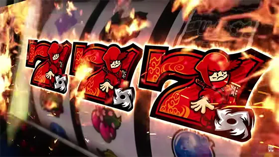 SLOT忍者じゃじゃ丸くんの赤7揃いのイメージ画像