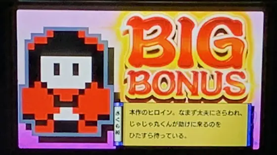 SLOT忍者じゃじゃ丸くんのBB中のキャラ紹介画面「さくら姫」