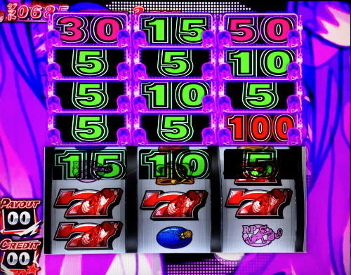 Sルパン三世の「マモーフィーチャー」中の上乗せ発生画面