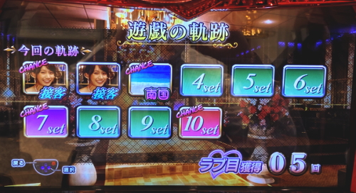 パチスロラブ嬢2プラスの周期確認画面