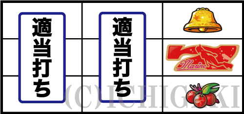 ＳLucky海物語の赤7中段停止時の停止型