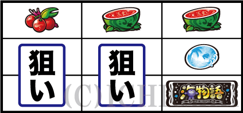 ＳLucky海物語のBAR下段停止時の停止型
