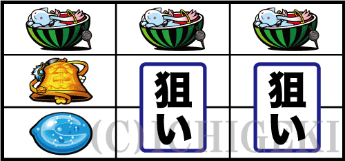 SLOT劇場版 魔法少女まどか☆マギカ[前編]始まりの物語／[後編]永遠の物語のスイカ停止時の打ち方手順