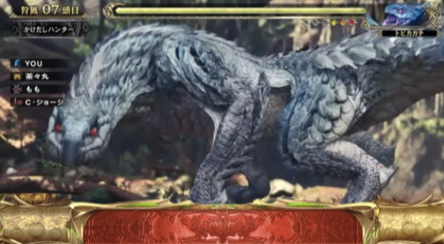 パチスロ モンスターハンター:ワールド™のシャッター演出【赤】