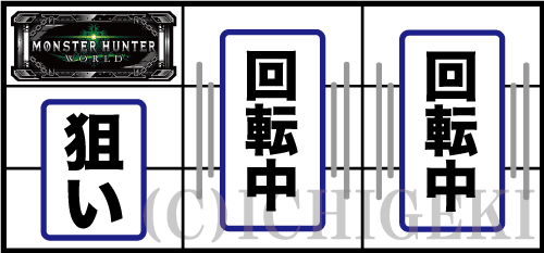 パチスロ モンスターハンター:ワールド™の黒BAR狙いの画像