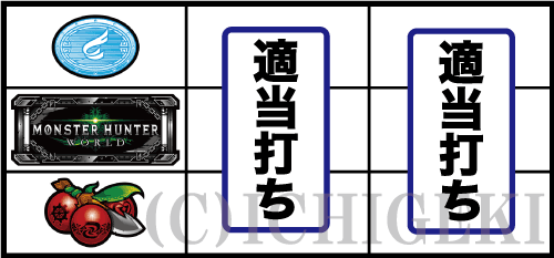 パチスロ モンスターハンター:ワールド™のチェリー停止時の画像
