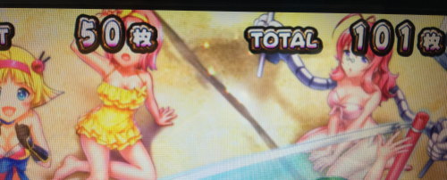 パチスロ麻雀物語4のセット継続時の画面