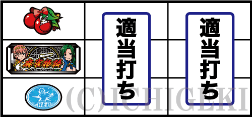 パチスロ麻雀物語4のチェリー停止時の打ち方手順