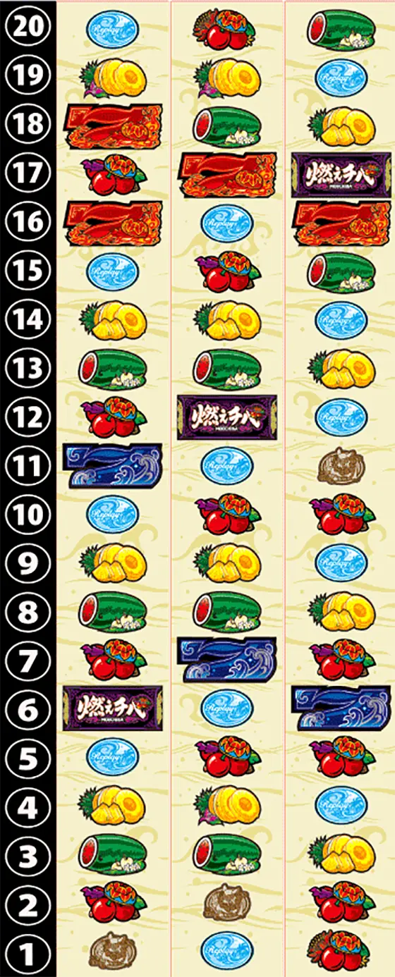 燃えチバ-30のリール配列