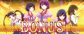 パチスロ〈物語〉シリーズ セカンドシーズンのBONUS確定画面の画像