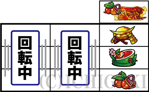政宗３の三日月目→リール1確定目の停止型