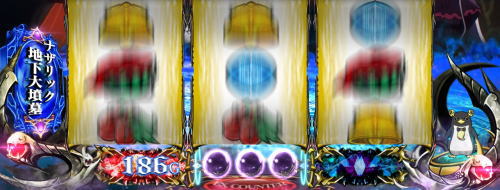 【オバロ2】パチスロOVERLORD絶対支配者光臨Ⅱの液晶ゲーム数が赤発光している画像