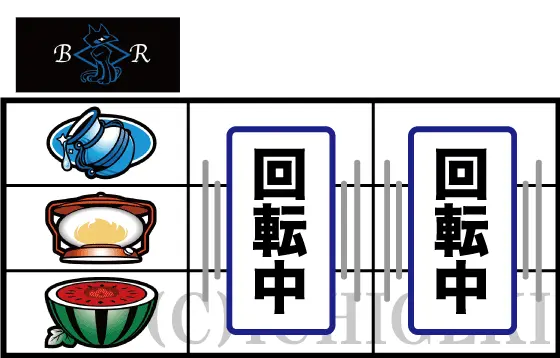 パチスロナイツのBAR枠上停止