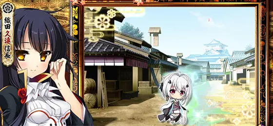 パチスロ　戦国†恋姫のキャラ通過演出「鳳蝶(白)」