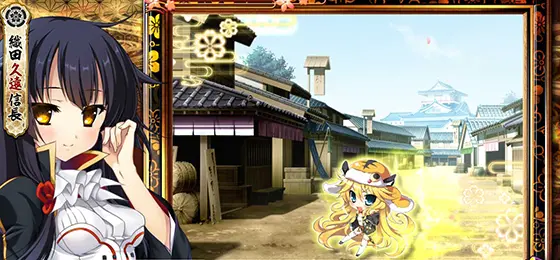 パチスロ　戦国†恋姫のキャラ通過演出「小夜叉(黄)」