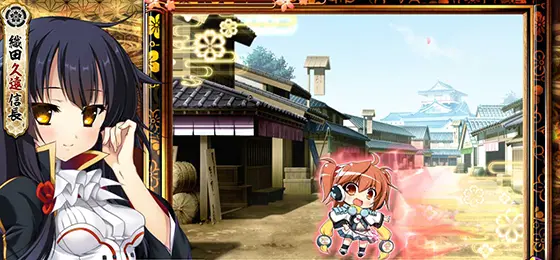 パチスロ　戦国†恋姫のキャラ通過演出「愛菜(赤)」