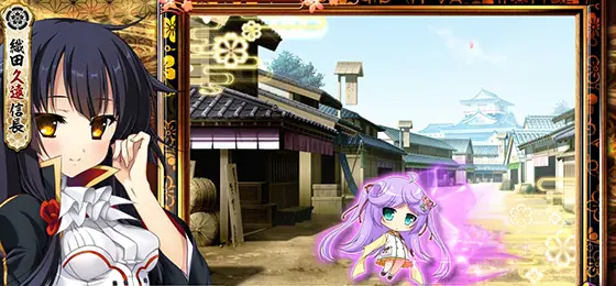 パチスロ　戦国†恋姫のキャラ通過演出「睦月(紫)」