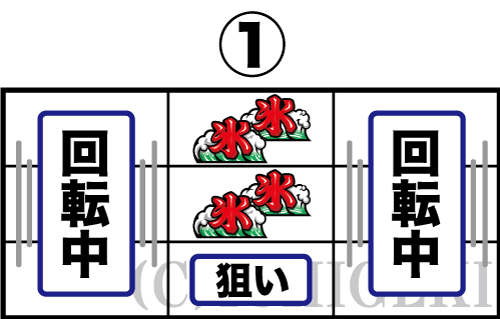 新ハナビの上級打ち方手順(中リールから全リールに氷2コマ目押し)