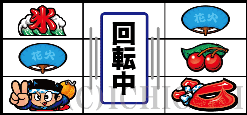 新ハナビのBAR(暖簾)付近の2リール確定型