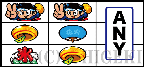 新ハナビのBAR(暖簾)付近の2リール確定型