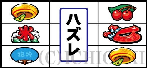 新ハナビのBAR(暖簾)付近の小役ハズレ型