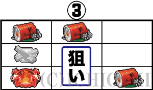 パチスロ真北斗無双の中リールドラム缶狙い