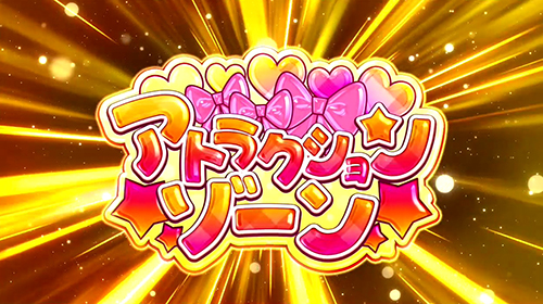 パチスロツインエンジェルPARTYのCZ「アトラクションゾーン」突入画面