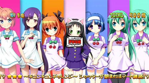 パチスロツインエンジェルPARTYの「ミニゲーム」キュンキュンチャレンジの画面