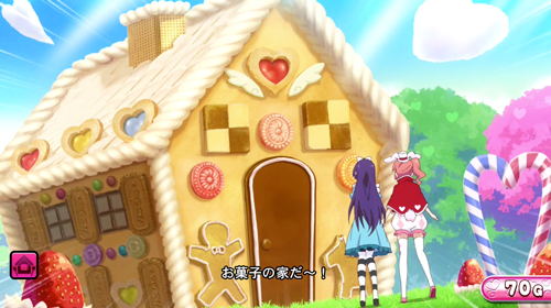 パチスロツインエンジェルPARTYの「ラブリーメルヘン」ステージ お菓子の家演出
