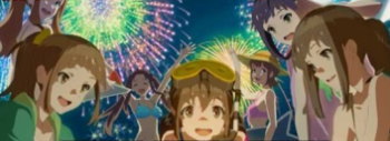 パチスロ Wake Up, Girls！Seven Memoriesの終了画面(夏祭り)