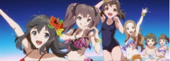 パチスロ Wake Up, Girls！Seven Memoriesの終了画面(水着)