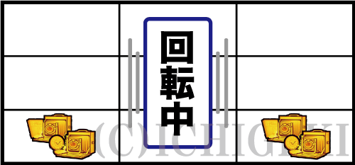 パチスロ零の【右→左停止時】のベル停止型