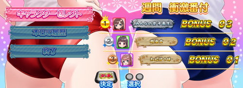 絶対衝激Ⅲのメニュー画面下半身(2人)