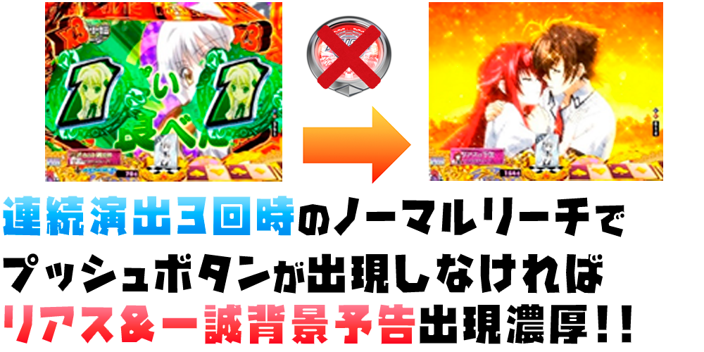 パチンコPハイスクールD×D 真紅のノーマルリーチ中のプッシュボタンには秘密が!?の画像