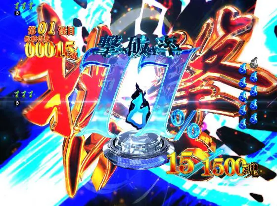 パチンコスマパチゲゲゲの鬼太郎 獅子奮迅SPの撃破率ゾロ目画像