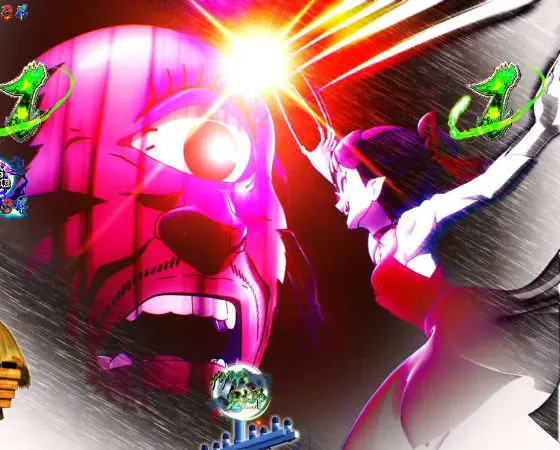 パチンコスマパチゲゲゲの鬼太郎 獅子奮迅SPのねこ娘VS見上げ入道画像