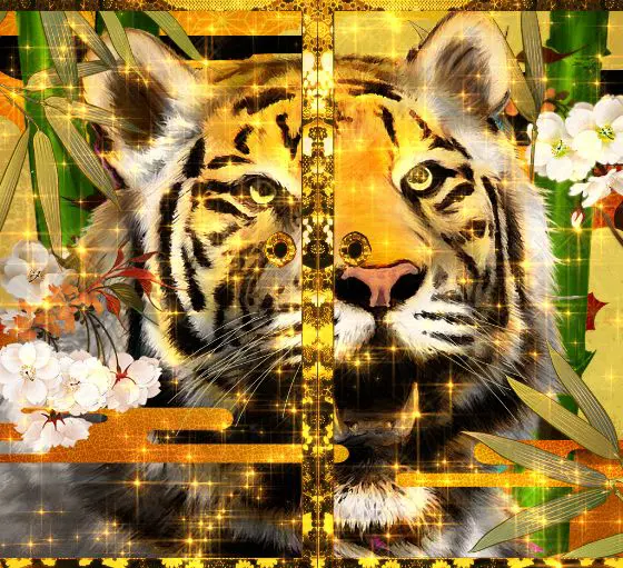 パチンコe花の慶次～裂 一刀両断の虎襖画像