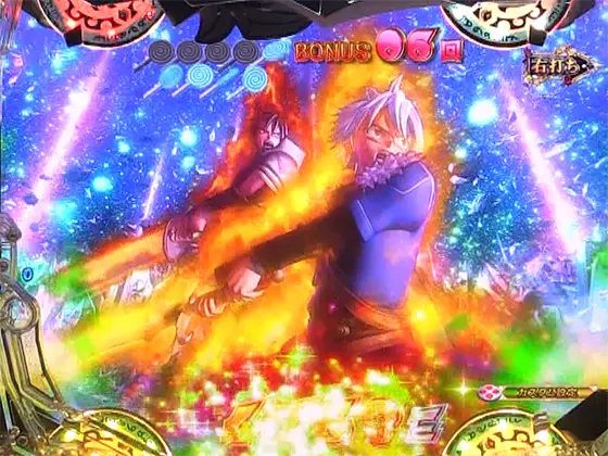 パチンコスマパチ RAVE 覚聖ループのVSルシアBONUS(シバ登場)