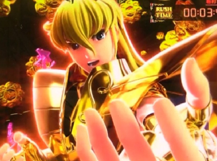 パチンコe聖闘士星矢 超流星CliMAX349のシャカ演出発生画像
