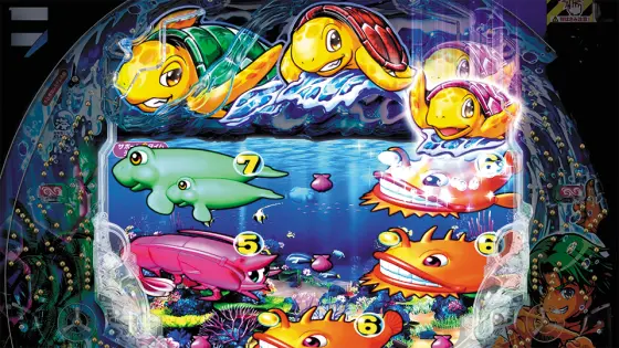 パチンコe新海物語349のカメ役物前兆予告
